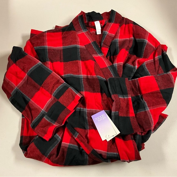 Cozy Buffalo Check Flannel Robe - Picture 7 of 9